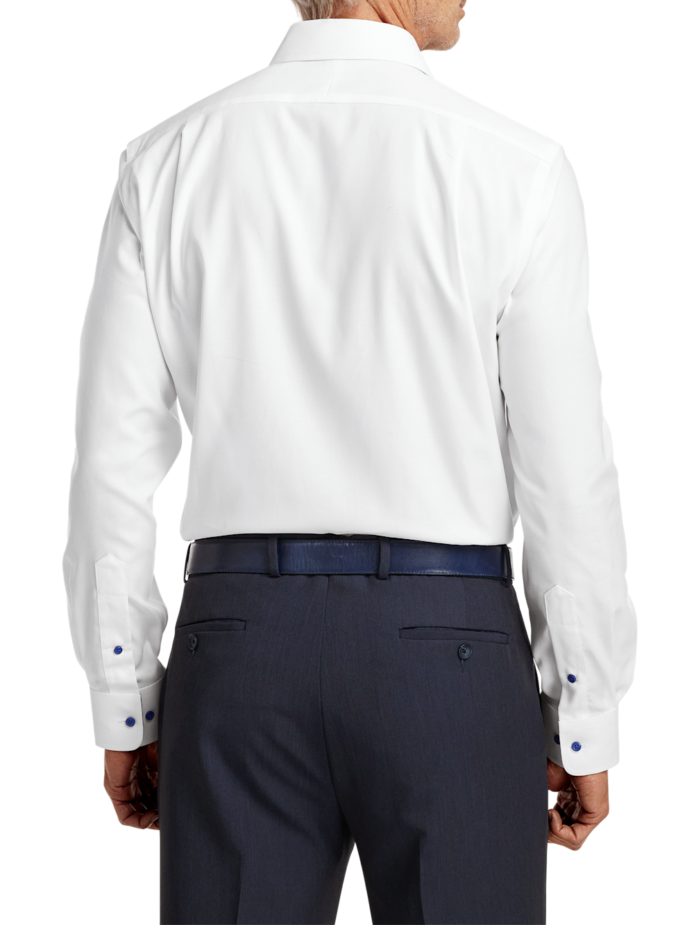 Alternate Image of Comfort Stretch Non-iron Solid Dress Shirt With Contrast Trim-4