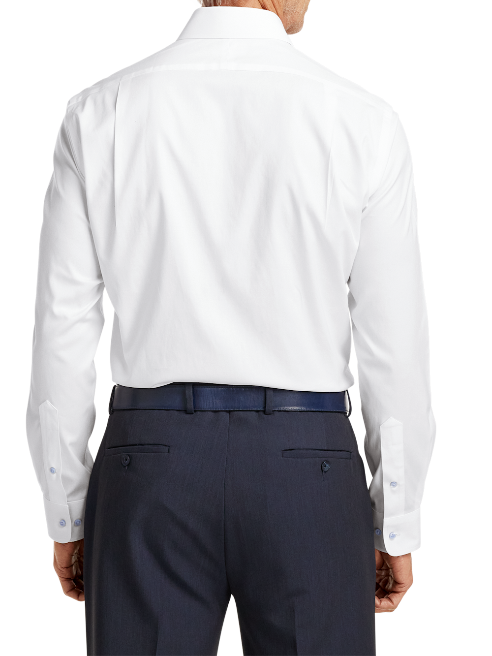 Alternate Image of Comfort Stretch Non-iron Solid Dress Shirt With Contrast Trim-4