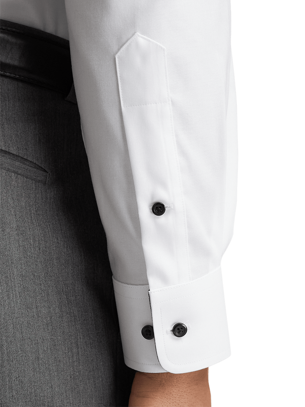 Alternate Image of Comfort Stretch Non-iron Solid Dress Shirt With Contrast Trim-3