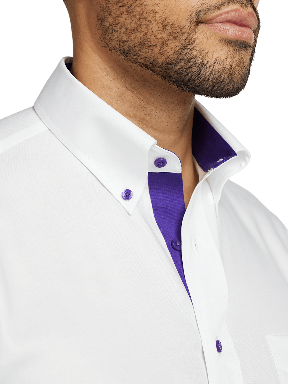 Alternate Image of Comfort Stretch Non-iron Solid Dress Shirt With Contrast Trim-2