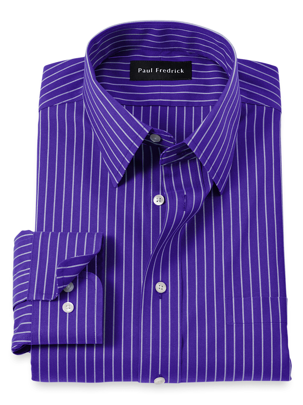Product Image of Comfort Stretch Non-iron Stripe Dress Shirt-Purple