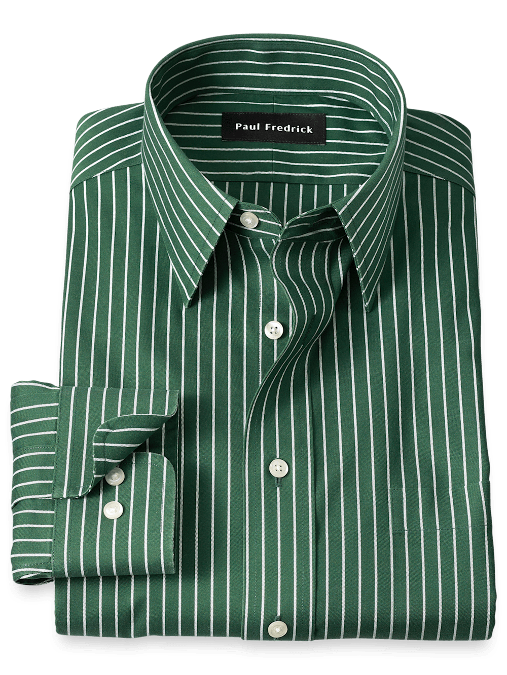 Product Image of Comfort Stretch Non-iron Stripe Dress Shirt-Green