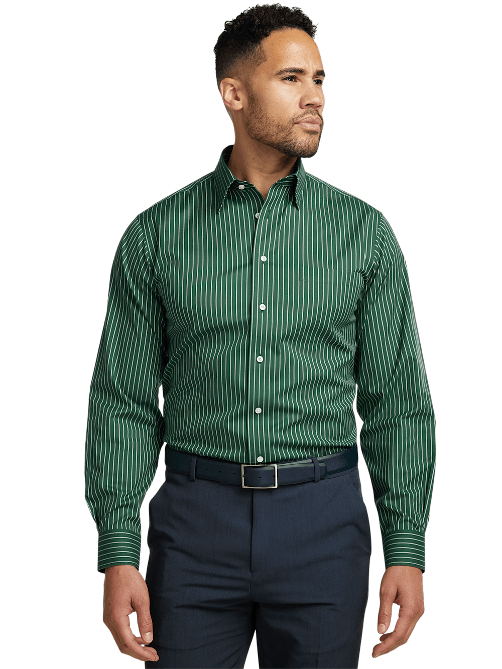 Alternate Image of Comfort Stretch Non-iron Stripe Dress Shirt-1