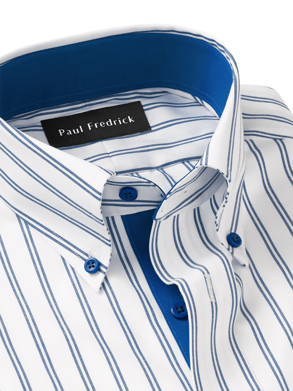 Alternate Image of Comfort Stretch Non-iron Stripe Dress Shirt With Contrast Trim-6