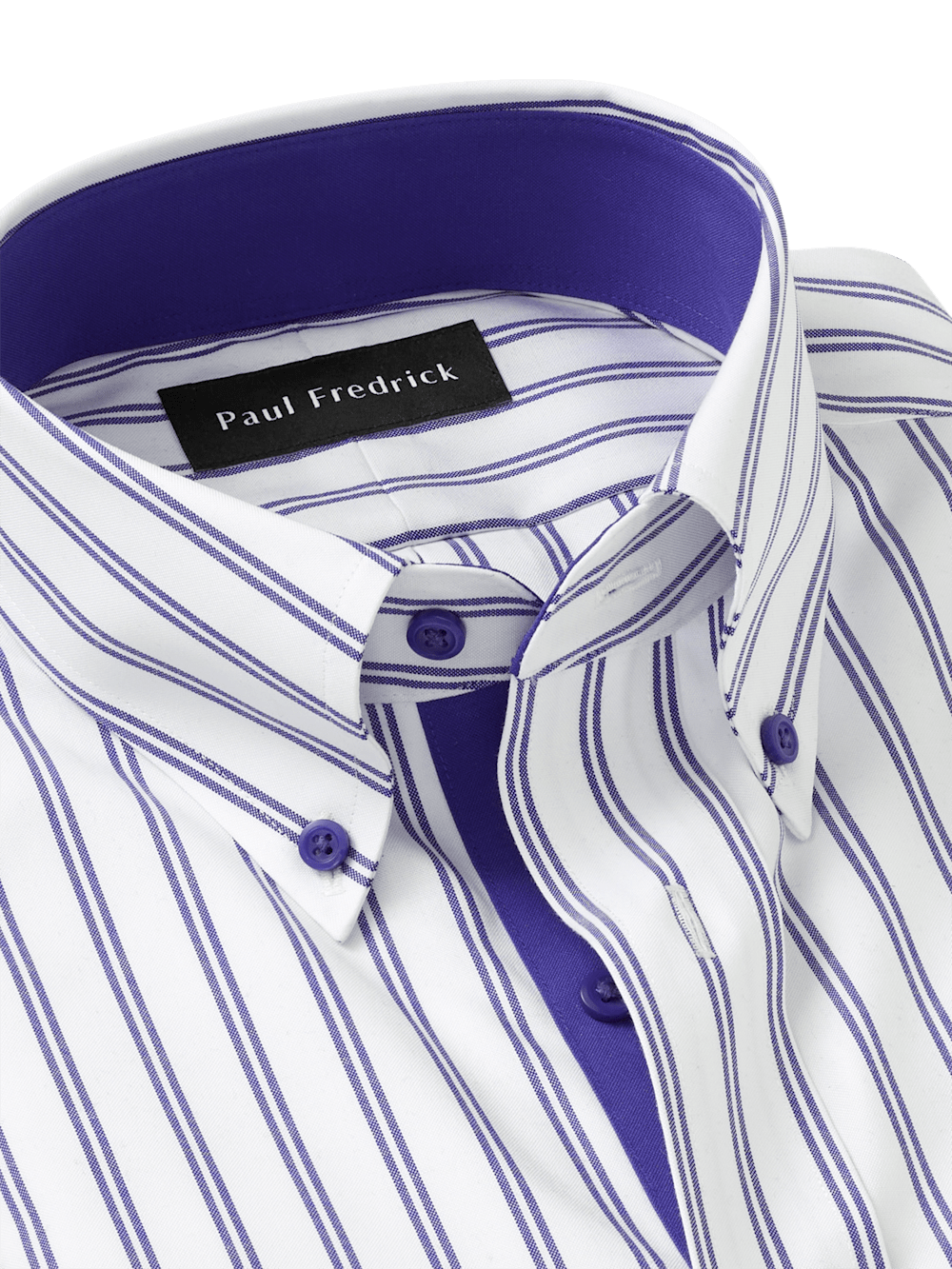 Alternate Image of Comfort Stretch Non-iron Stripe Dress Shirt With Contrast Trim-6