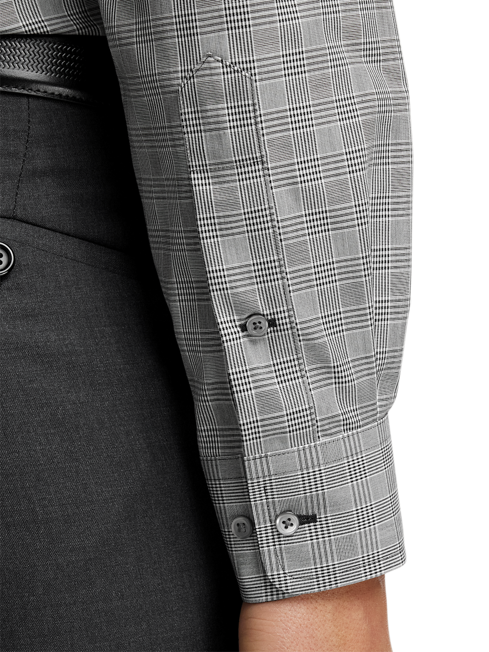 Alternate Image of Non-iron Cotton Plaid Dress Shirt With Contrast Trim-3