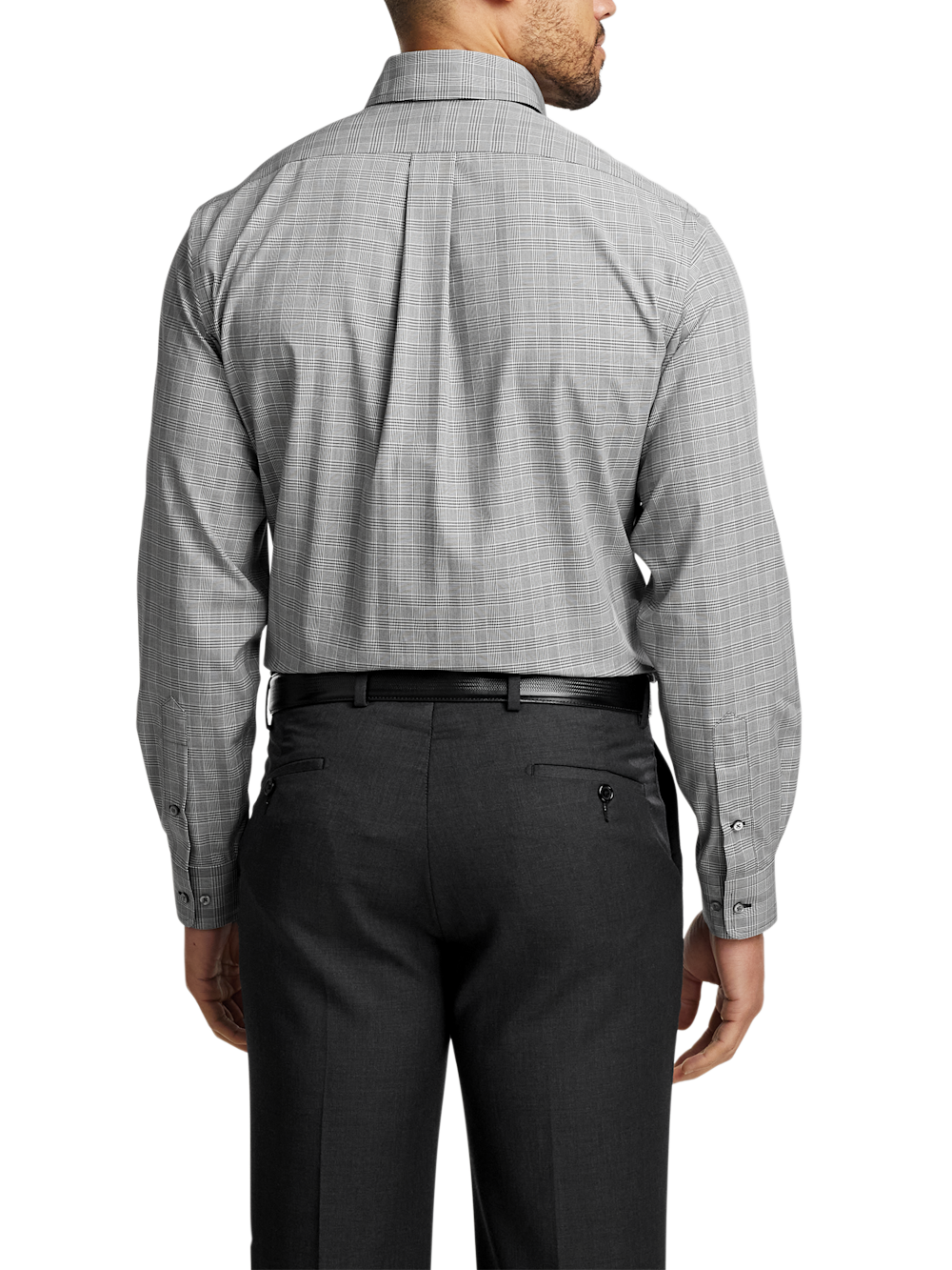 Alternate Image of Non-iron Cotton Plaid Dress Shirt With Contrast Trim-4