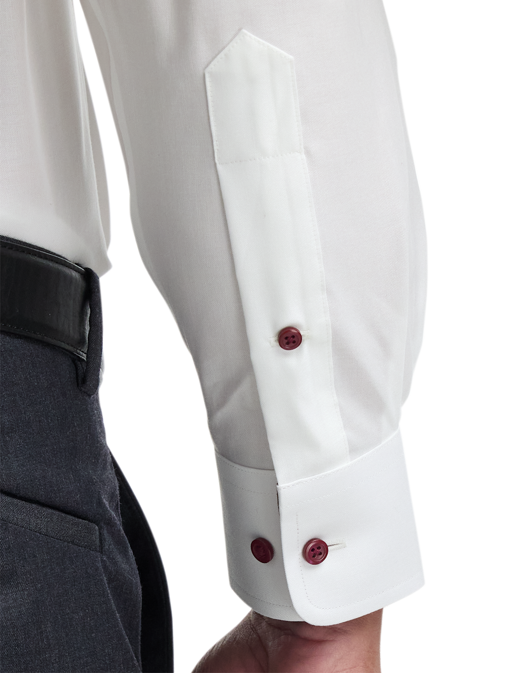 Alternate Image of Comfort Stretch Non-iron Solid Dress Shirt With Contrast Trim-3