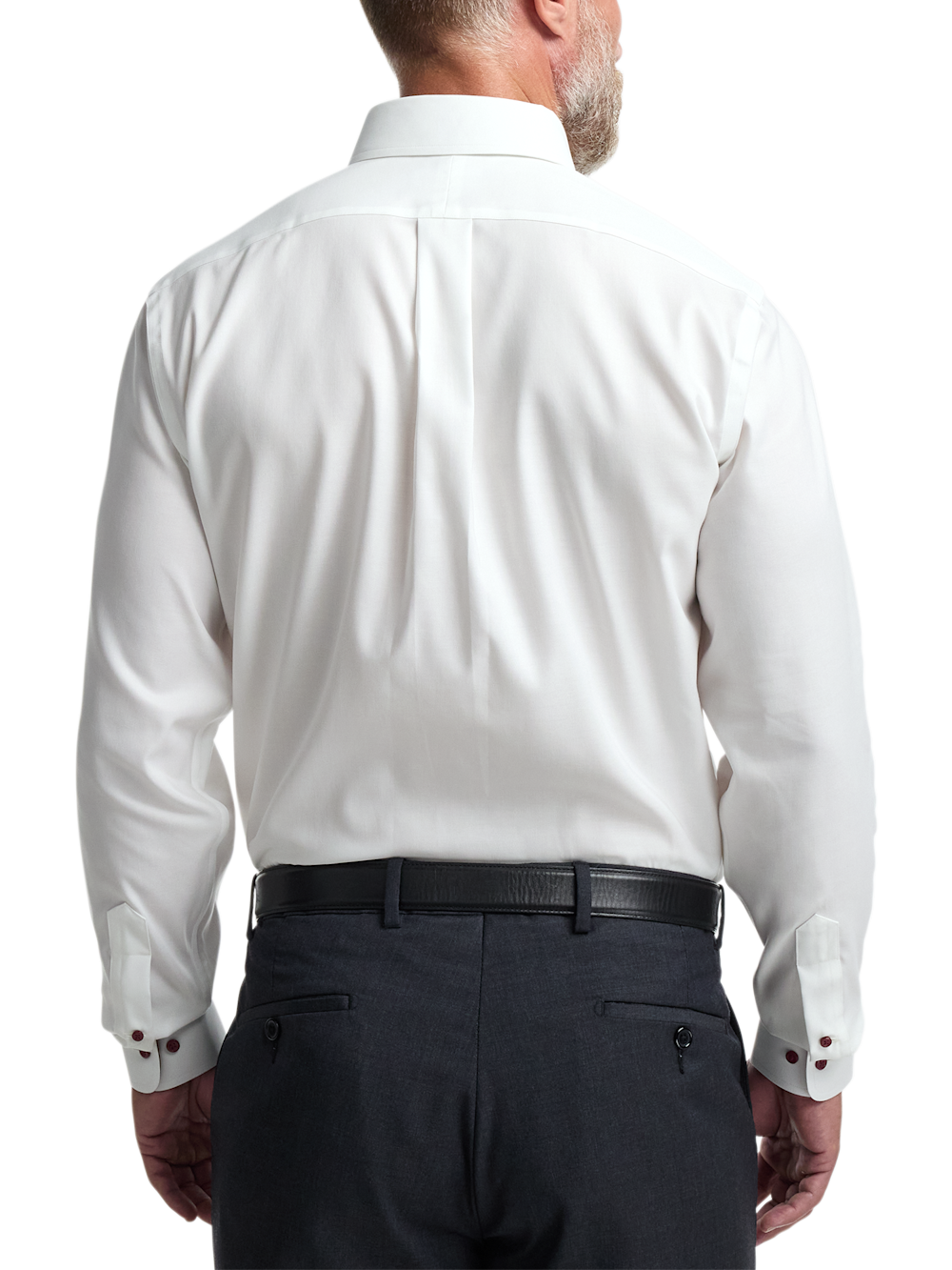 Alternate Image of Comfort Stretch Non-iron Solid Dress Shirt With Contrast Trim-4