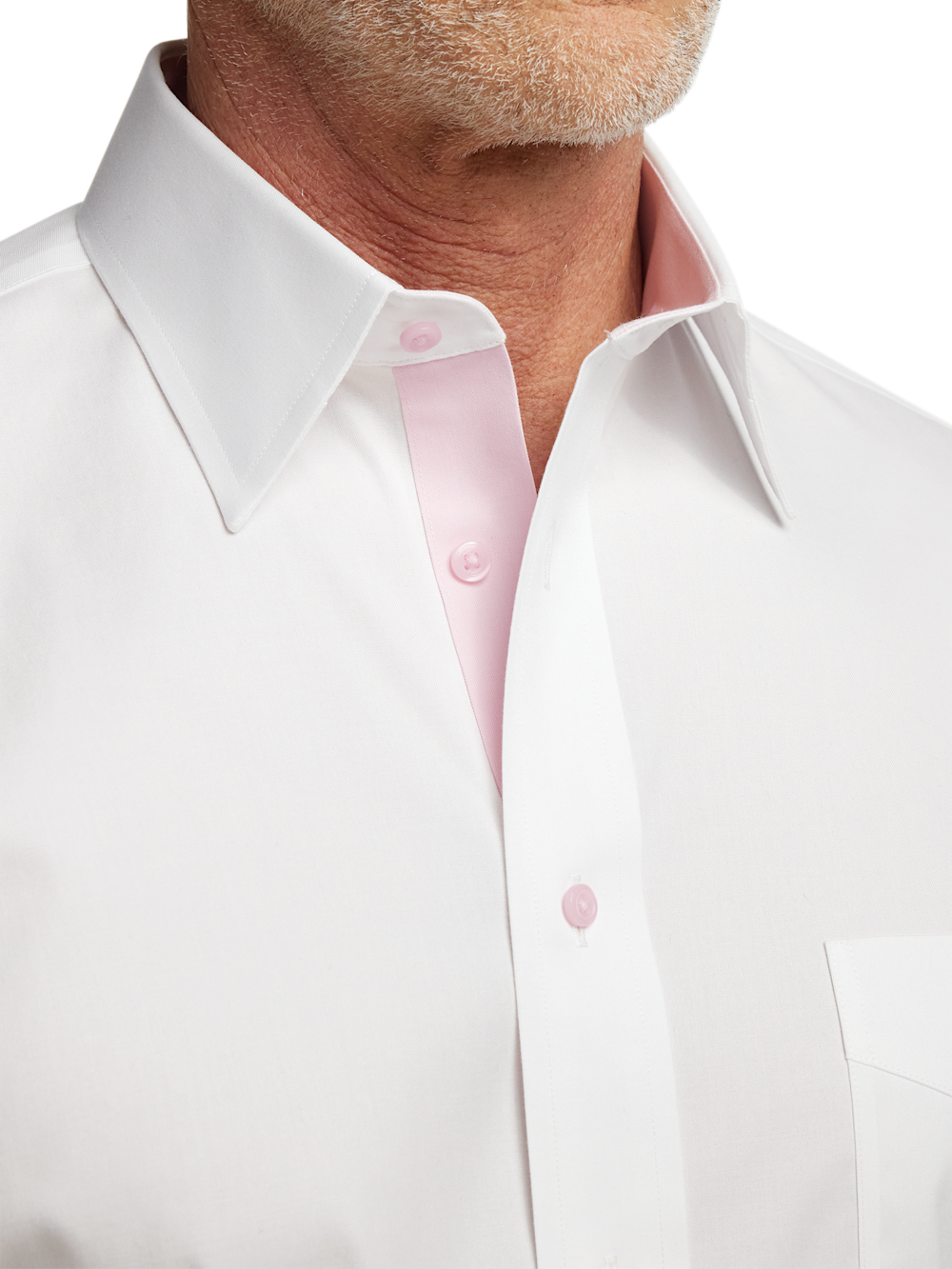 Alternate Image of Comfort Stretch Non-iron Solid Dress Shirt With Contrast Trim-2