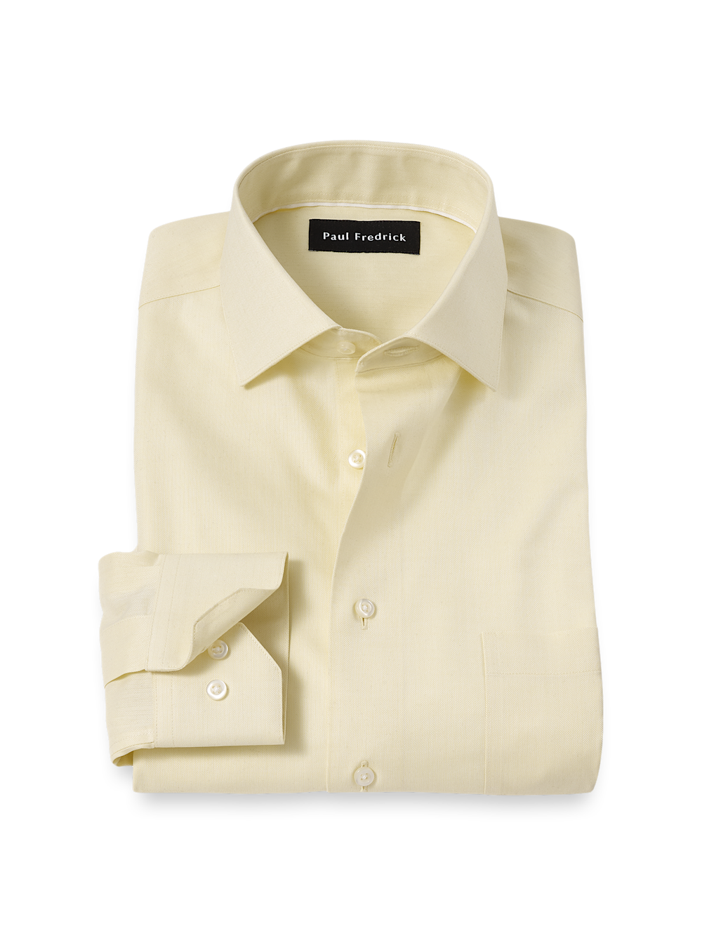 Product Image of Comfort Stretch Non-iron Herringbone Dress Shirt-Yellow