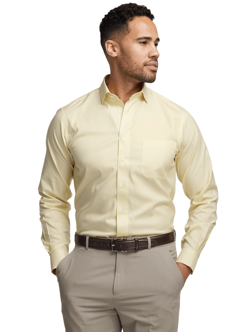 Alternate Image of Comfort Stretch Non-iron Herringbone Dress Shirt-1
