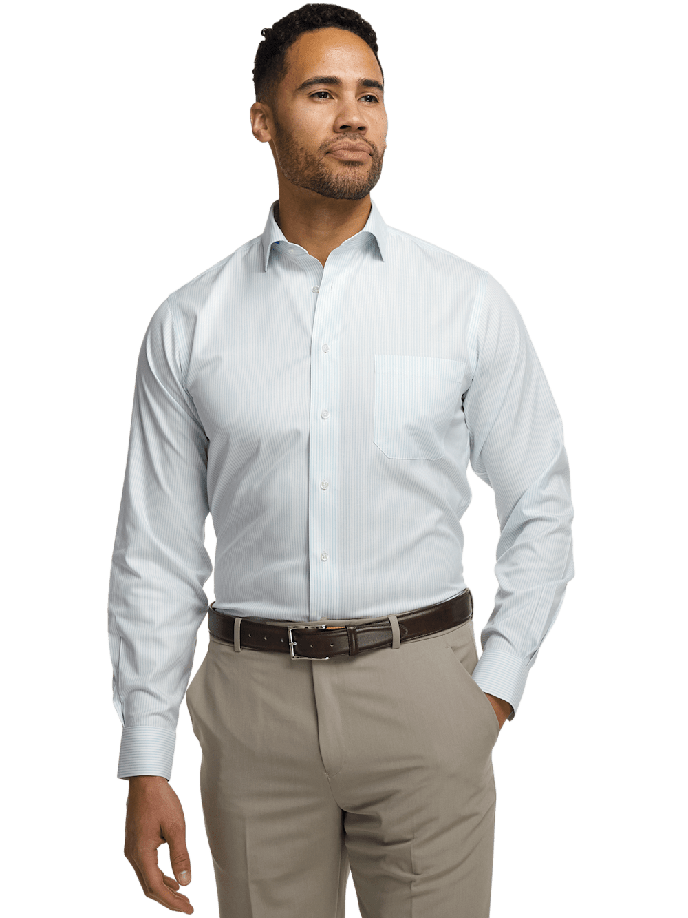 Alternate Image of Comfort Stretch Non-iron Stripe Dress Shirt-1
