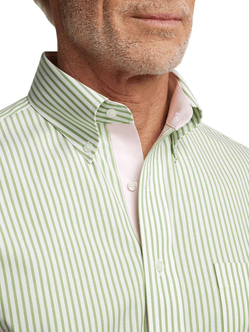 Alternate Image of Comfort Stretch Non-iron Stripe Dress Shirt With Contrast Trim-2