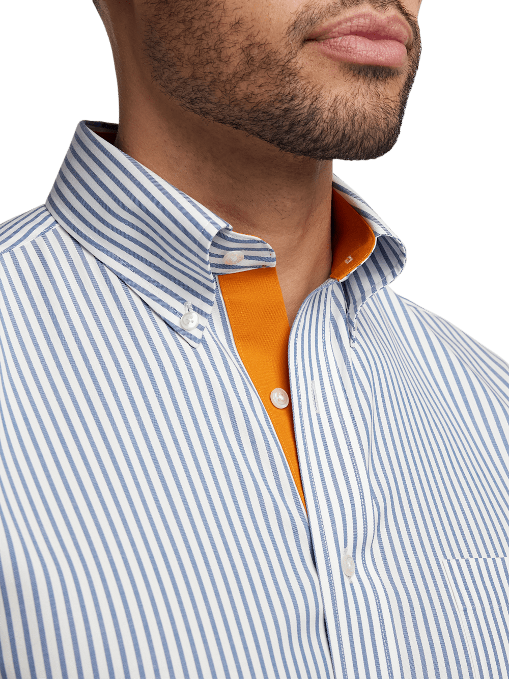 Alternate Image of Comfort Stretch Non-iron Stripe Dress Shirt With Contrast Trim-2