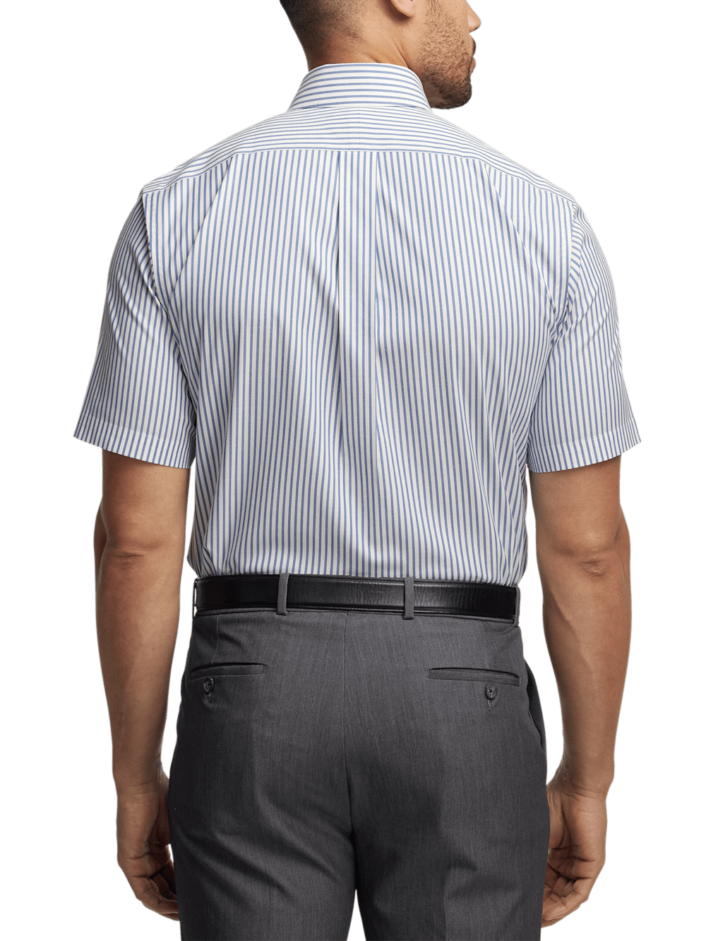 Alternate Image of Comfort Stretch Non-iron Stripe Dress Shirt With Contrast Trim-4