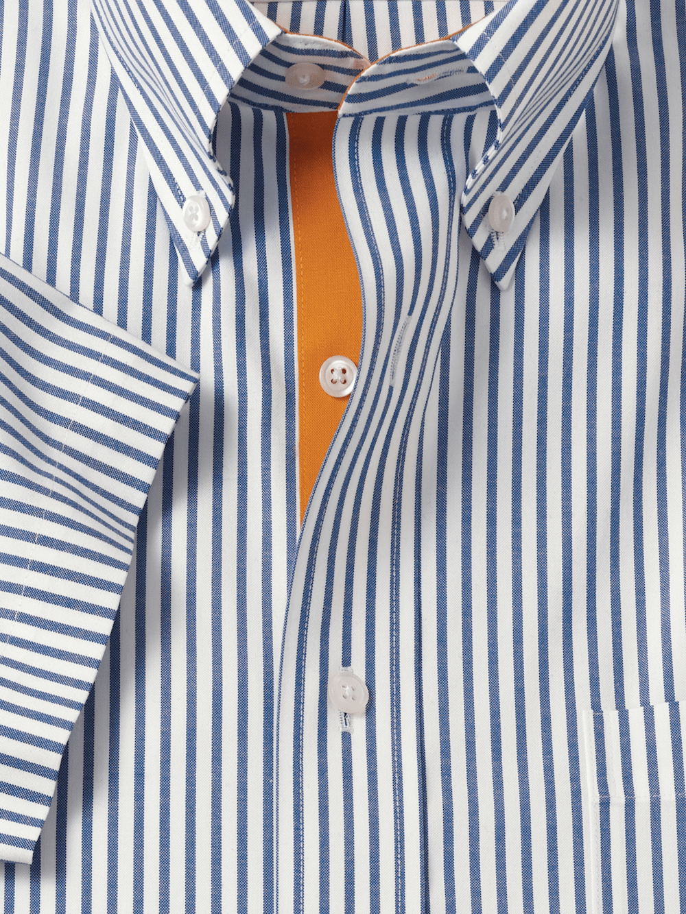 Alternate Image of Comfort Stretch Non-iron Stripe Dress Shirt With Contrast Trim-5