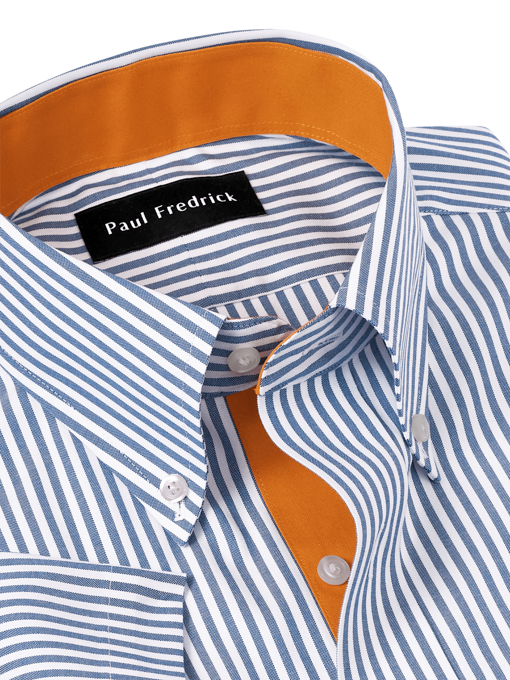 Alternate Image of Comfort Stretch Non-iron Stripe Dress Shirt With Contrast Trim-6