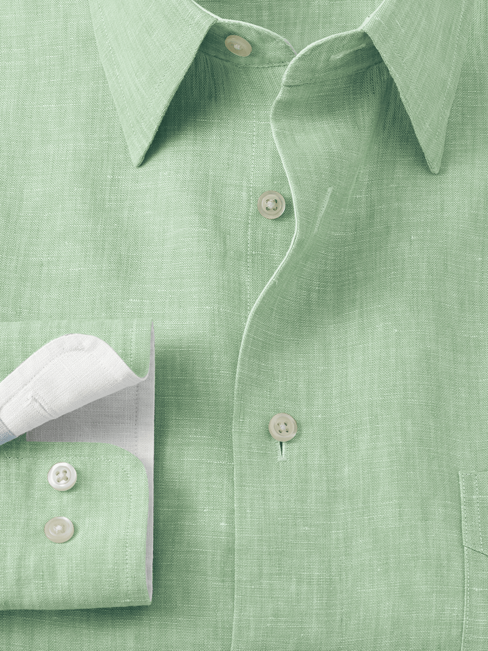 Alternate Image of Non-iron Linen Solid Dress Shirt With Contrast Trim-5
