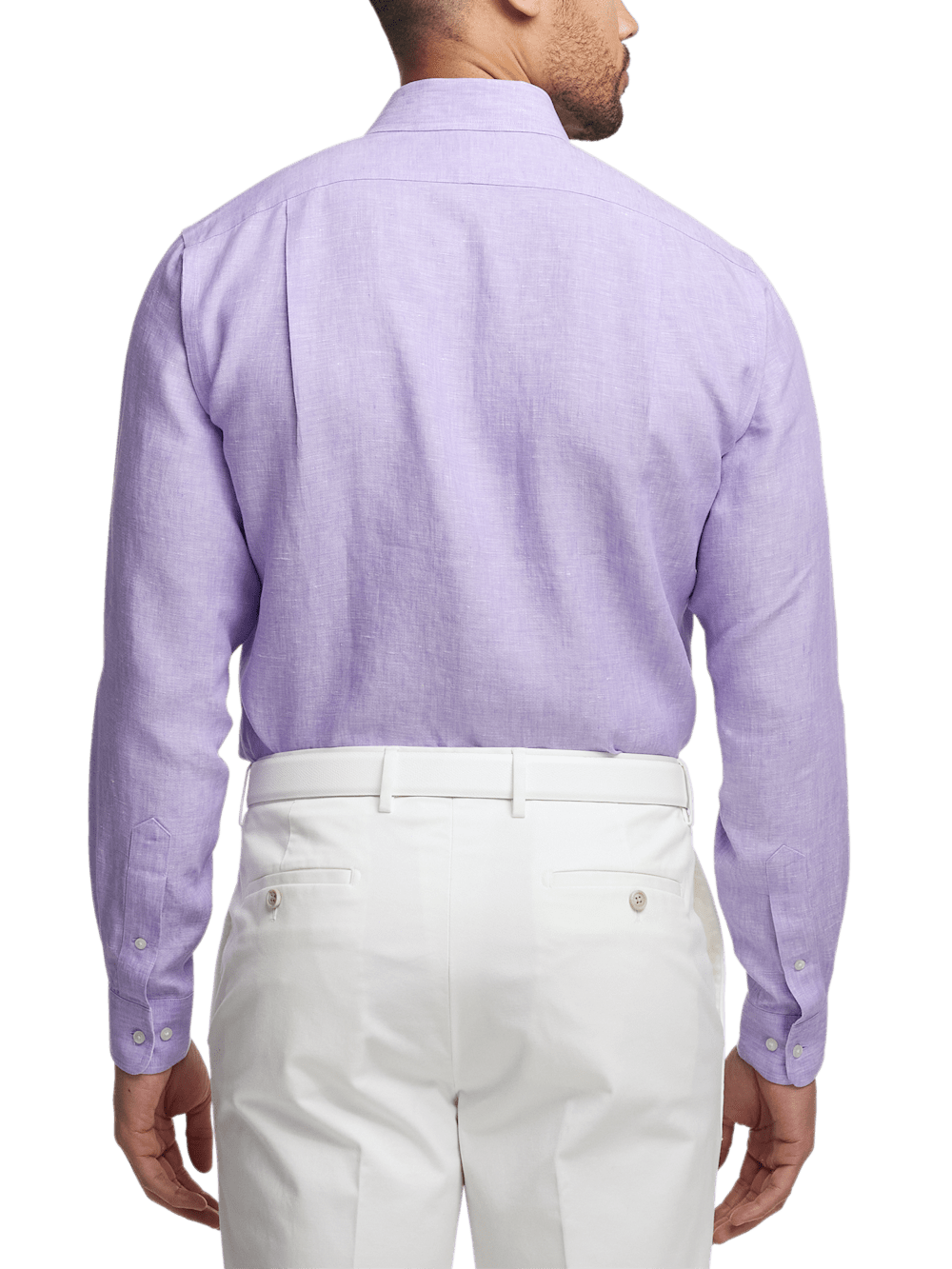 Alternate Image of Non-iron Linen Solid Dress Shirt With Contrast Trim-4