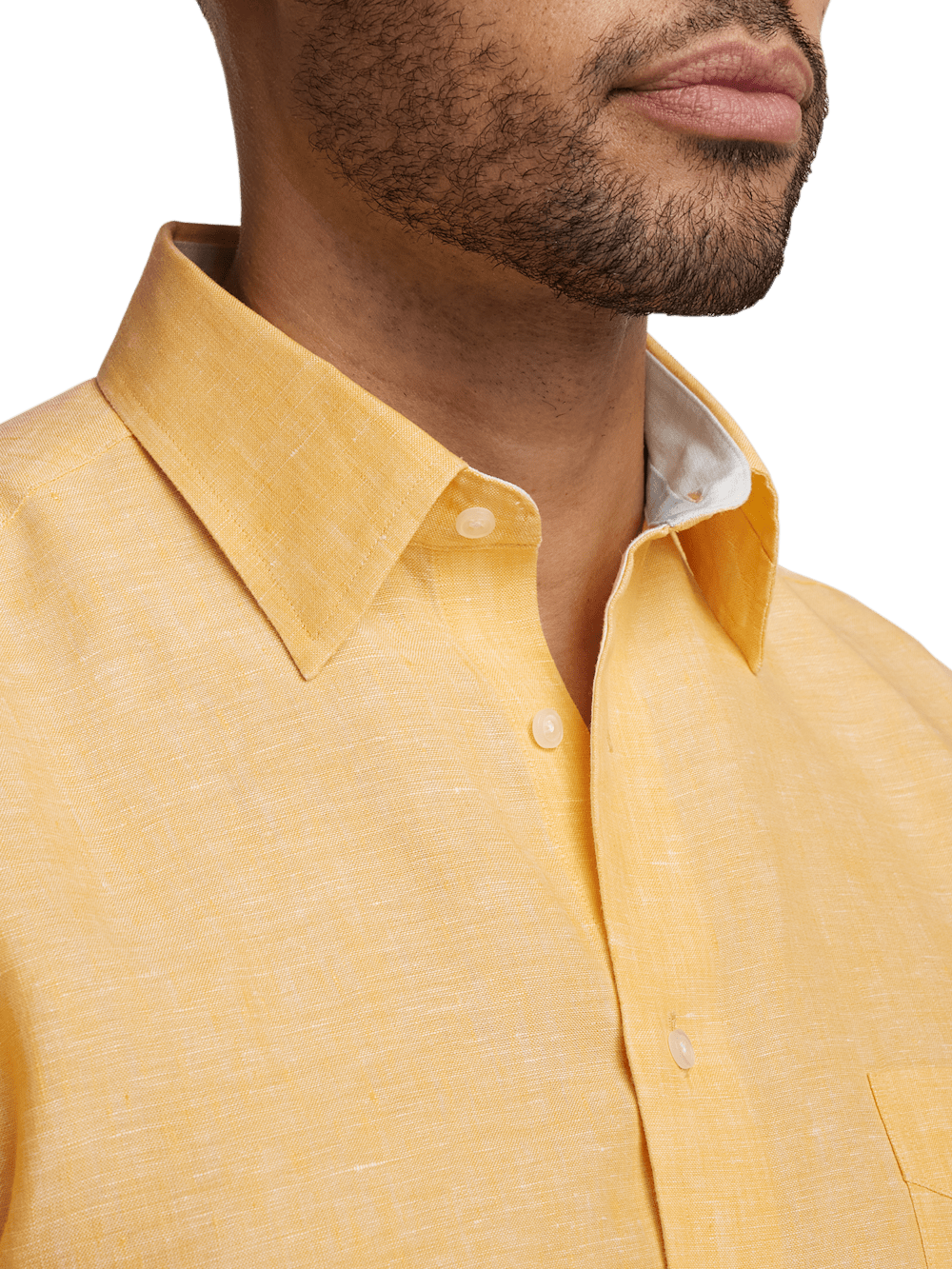 Alternate Image of Non-iron Linen Solid Dress Shirt With Contrast Trim-2