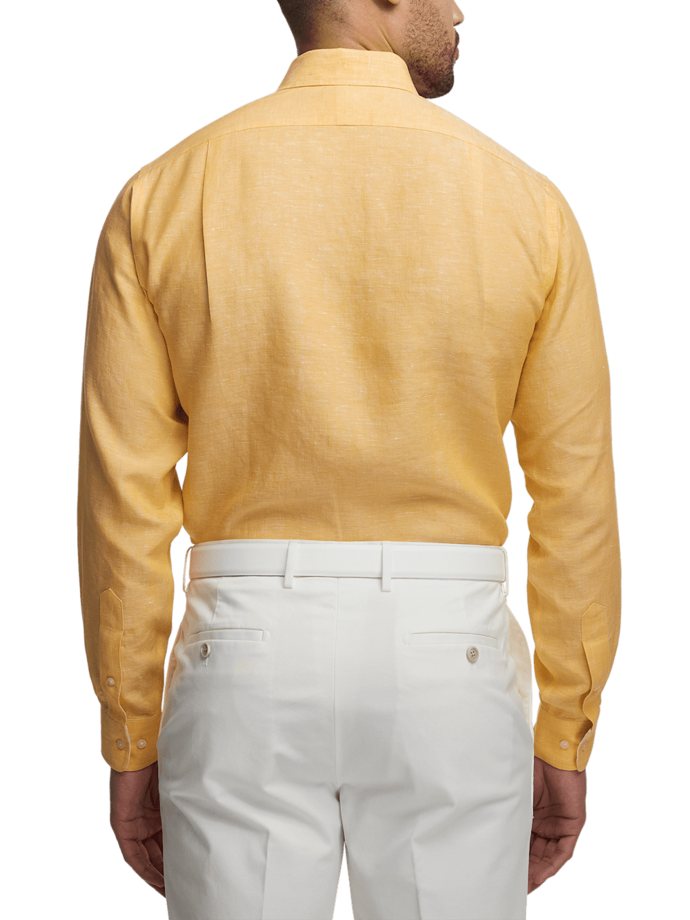 Alternate Image of Non-iron Linen Solid Dress Shirt With Contrast Trim-4