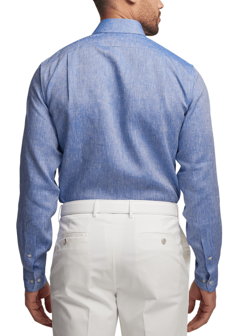 Alternate Image of Non-iron Linen Solid Dress Shirt With Contrast Trim-4