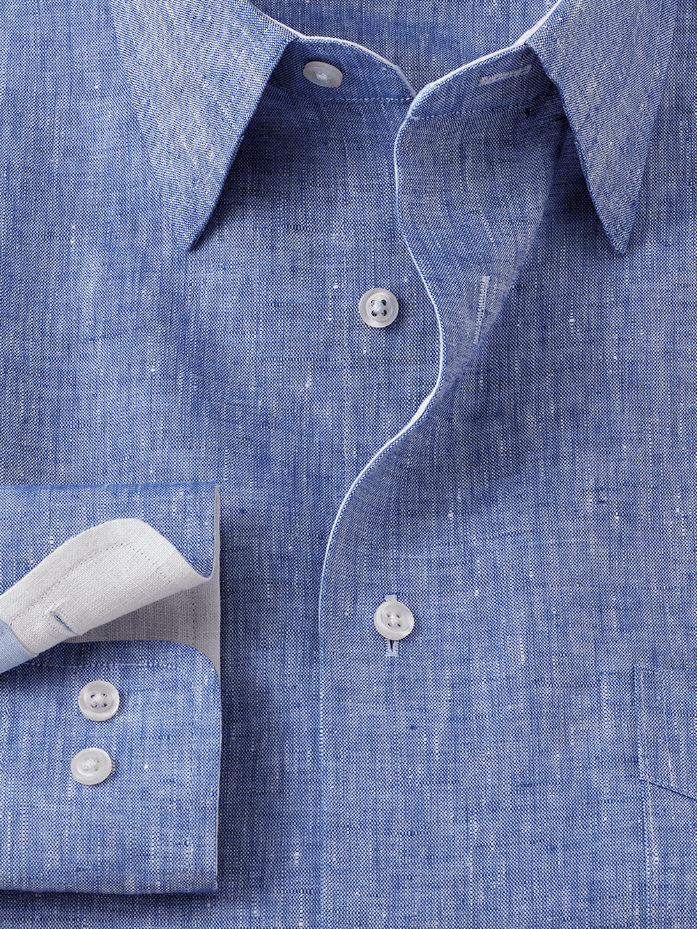 Alternate Image of Non-iron Linen Solid Dress Shirt With Contrast Trim-5