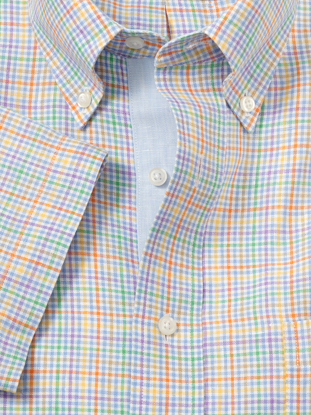 Alternate Image of Non-iron Linen Plaid Dress Shirt With Contrast Trim-5
