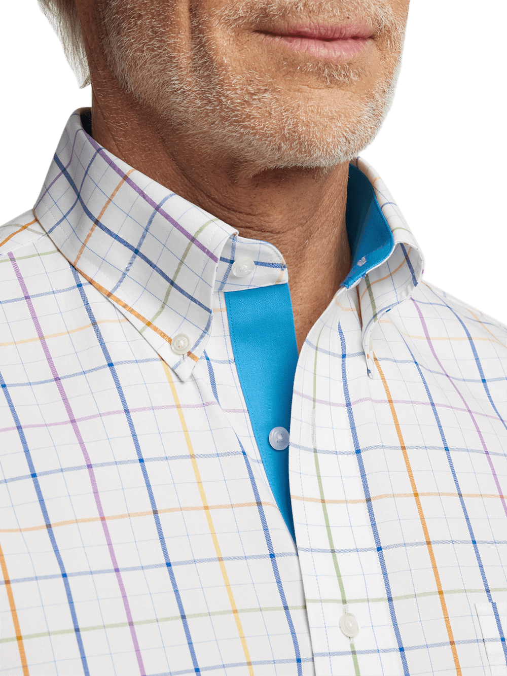 Alternate Image of Comfort Stretch Non-iron Tattersall Dress Shirt With Contrast Trim-2