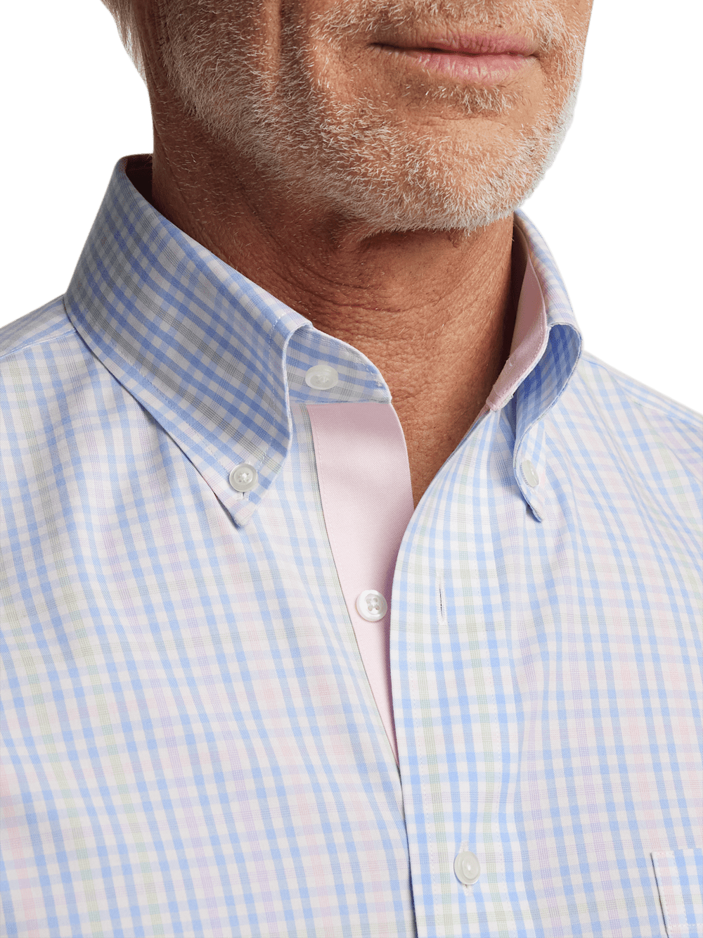 Alternate Image of Comfort Stretch Non-iron Tattersall Dress Shirt With Contrast Trim-2