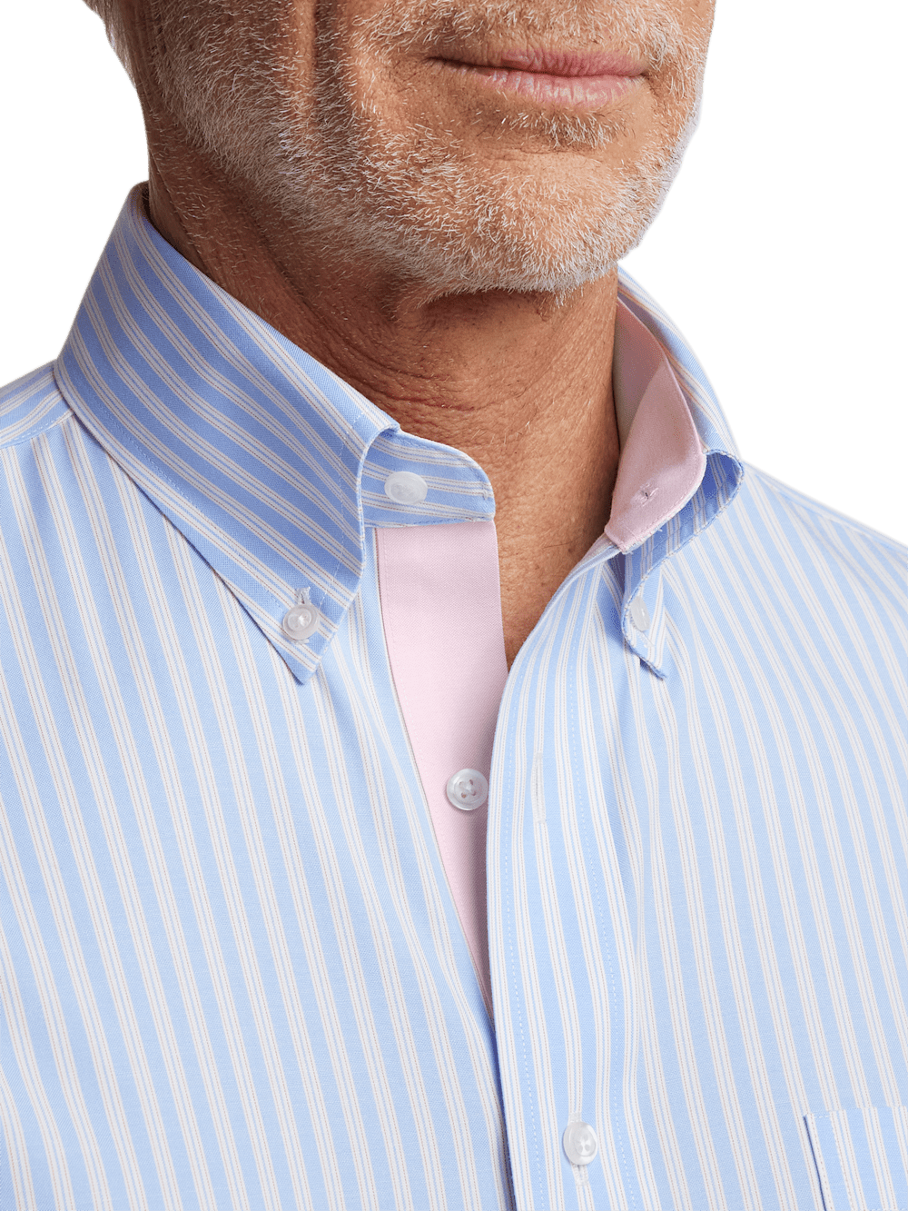 Alternate Image of Comfort Stretch Non-iron Stripe Dress Shirt With Contrast Trim-2