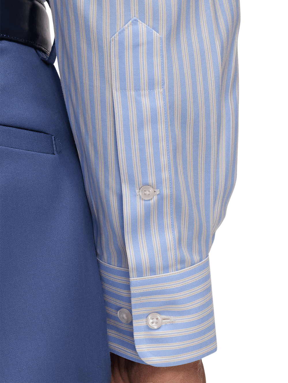 Alternate Image of Comfort Stretch Non-iron Stripe Dress Shirt With Contrast Trim-3
