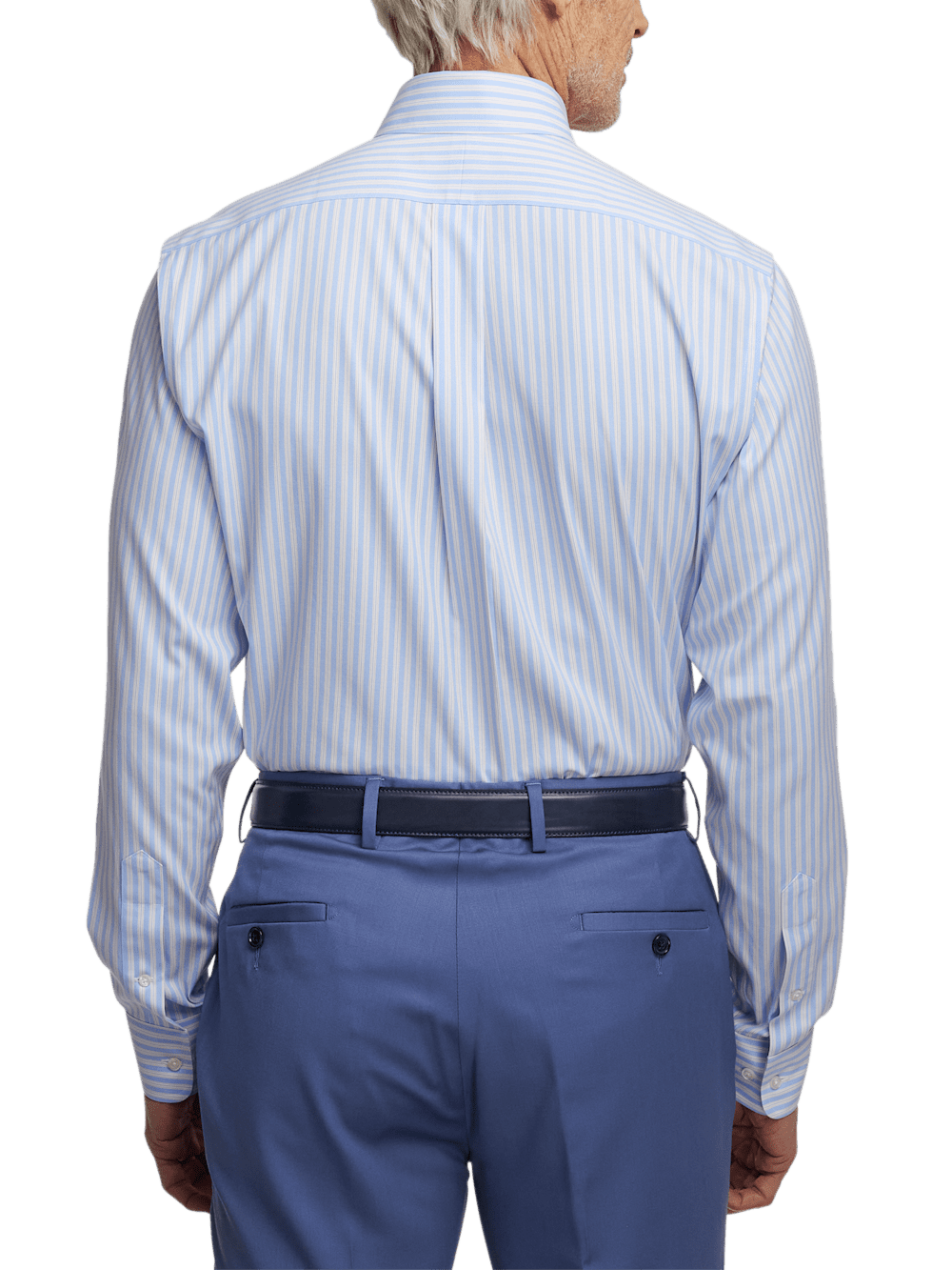 Alternate Image of Comfort Stretch Non-iron Stripe Dress Shirt With Contrast Trim-4
