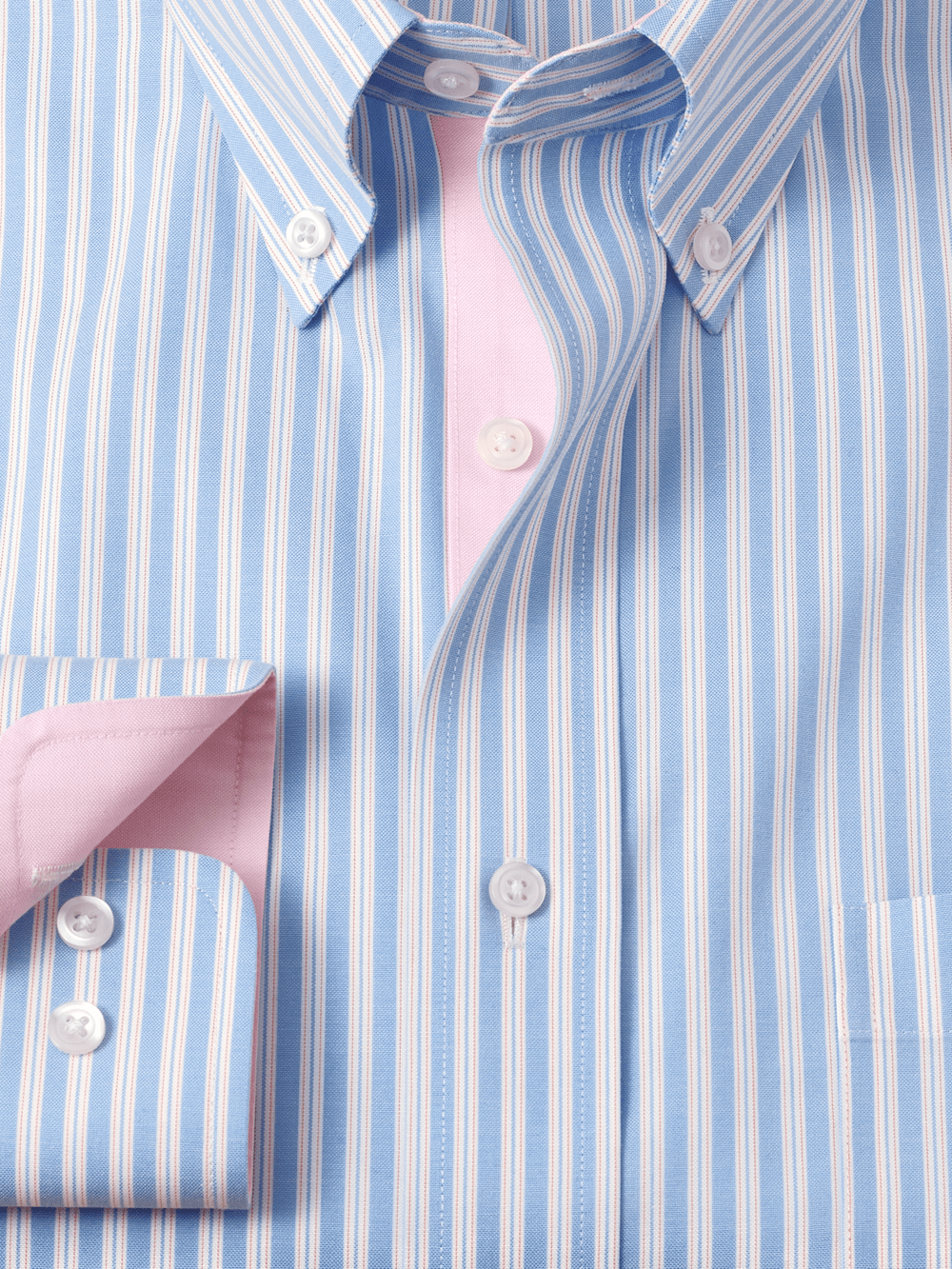 Alternate Image of Comfort Stretch Non-iron Stripe Dress Shirt With Contrast Trim-5