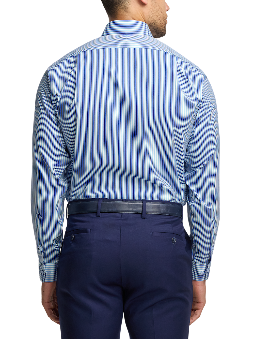 Alternate Image of Comfort Stretch Non-iron Stripe Dress Shirt With Contrast Trim-4