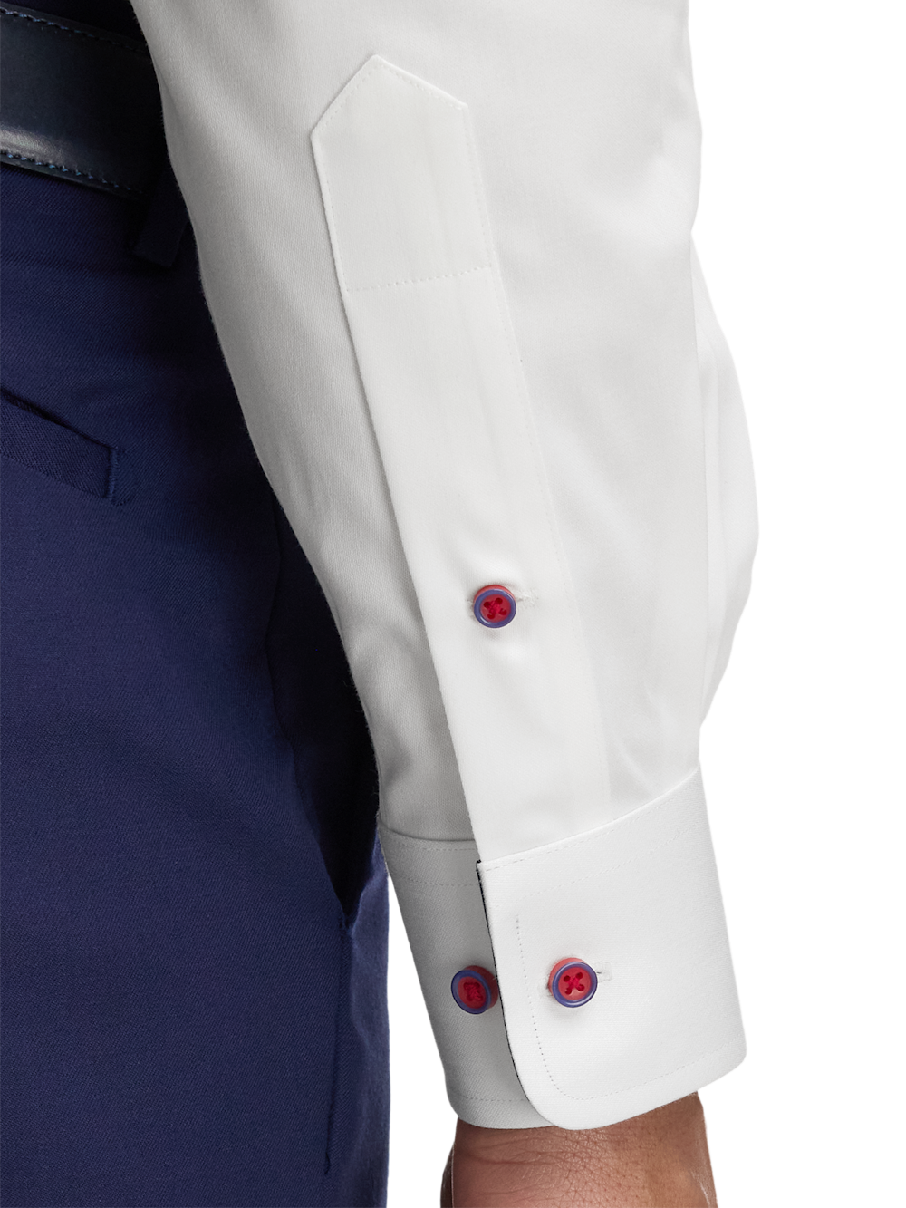 Alternate Image of Comfort Stretch Non-iron Solid Dress Shirt With Contrast Trim-3