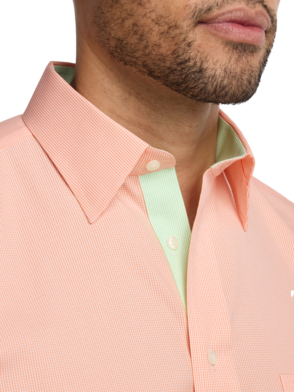 Alternate Image of Comfort Stretch Non-iron Check Dress Shirt With Contrast Trim-2