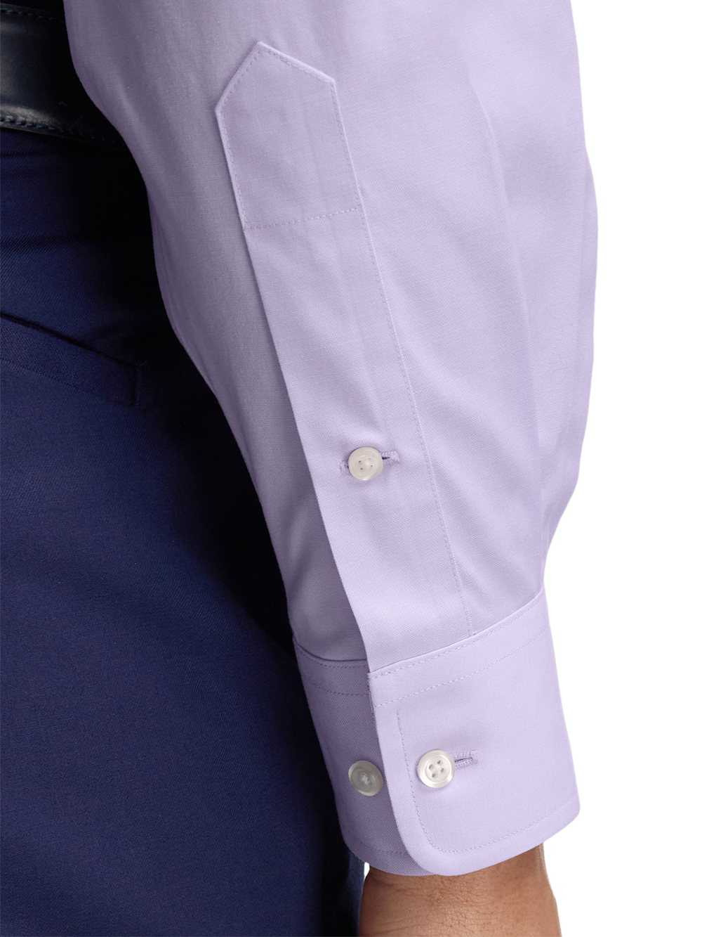 Alternate Image of Comfort Stretch Non-iron Solid Dress Shirt With Contrast Trim-3