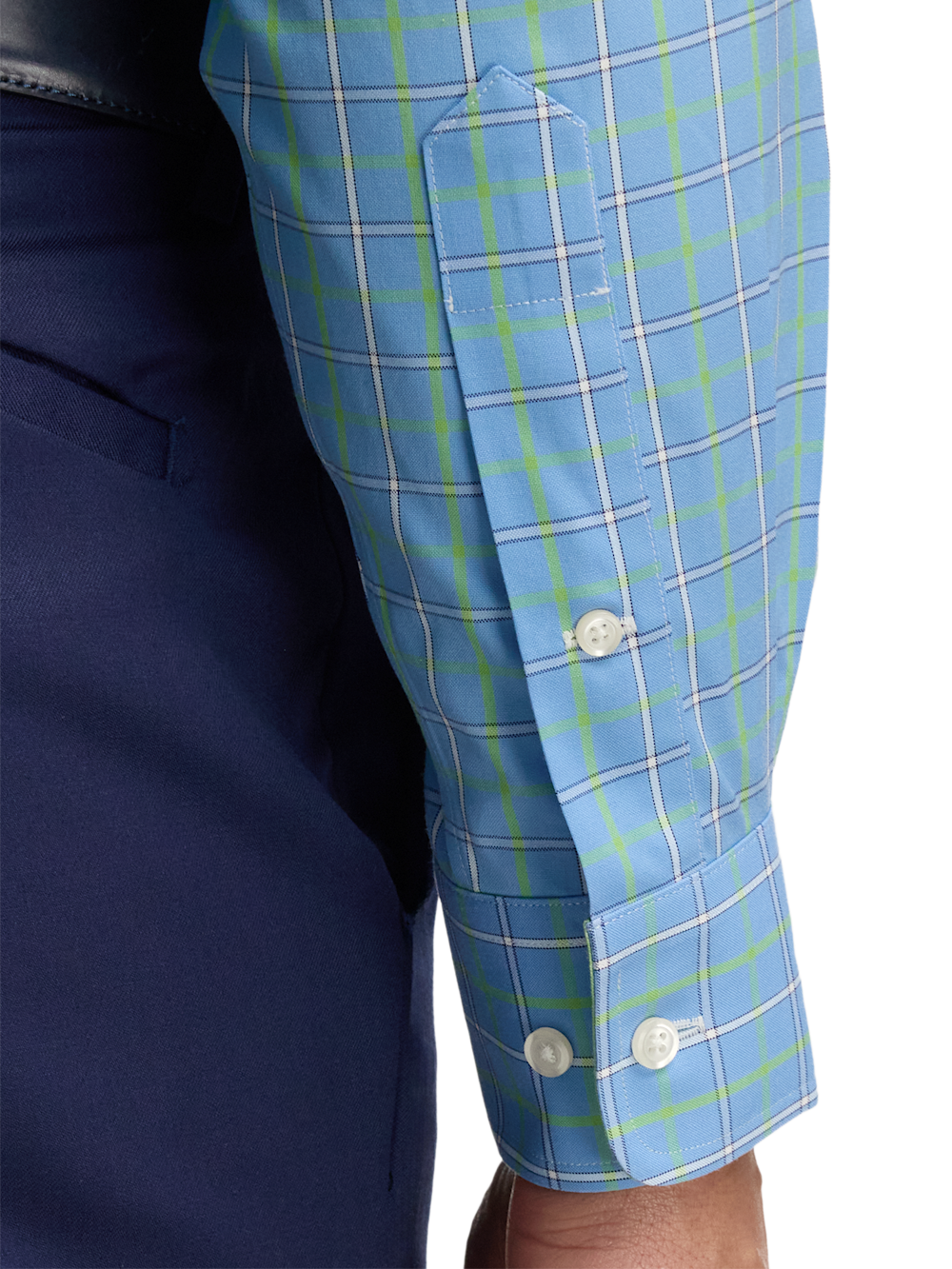 Alternate Image of Comfort Stretch Non-iron Check Dress Shirt With Contrast Trim-3