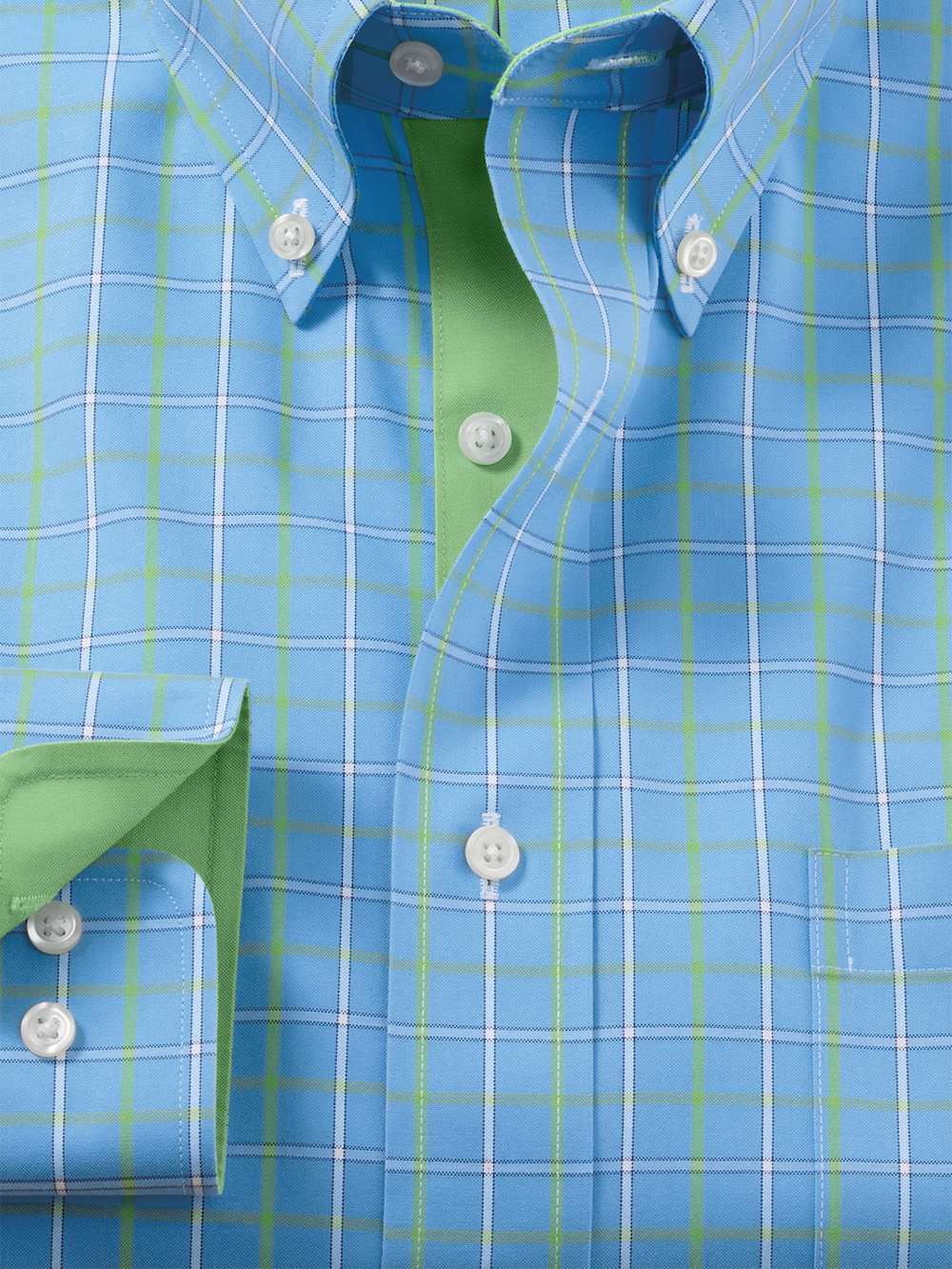 Alternate Image of Comfort Stretch Non-iron Check Dress Shirt With Contrast Trim-5