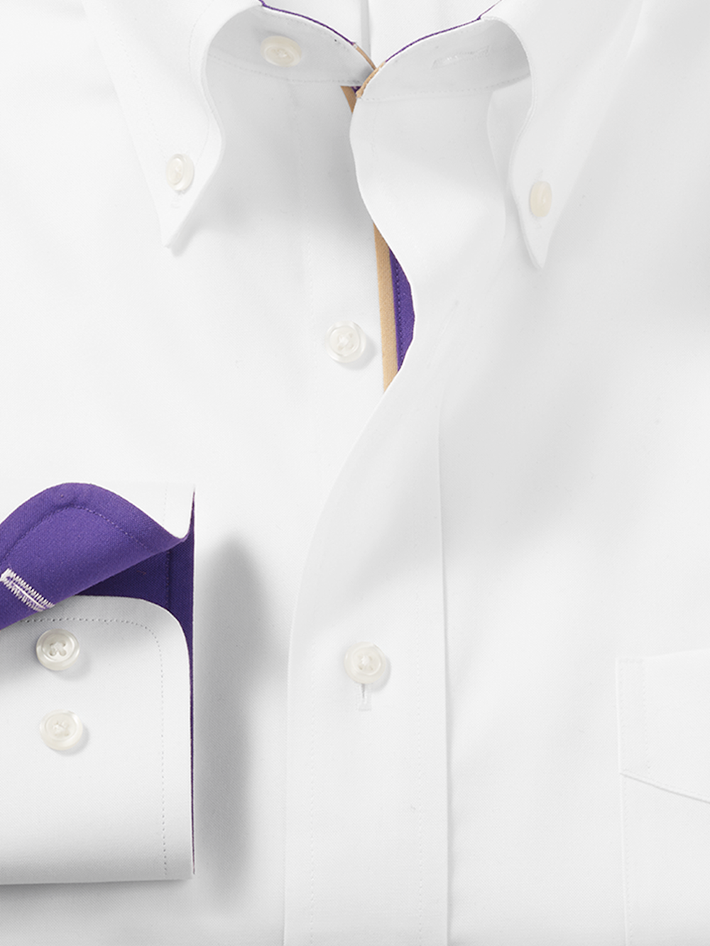 Alternate Image of Comfort Stretch Non-iron Solid Dress Shirt With Contrast Trim-5