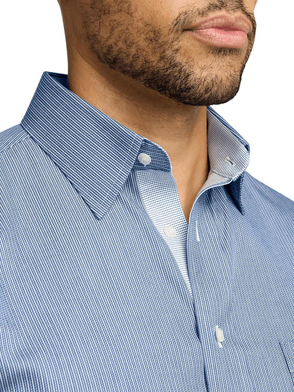 Alternate Image of Comfort Stretch Non-iron Stripe Dress Shirt With Contrast Trim-2