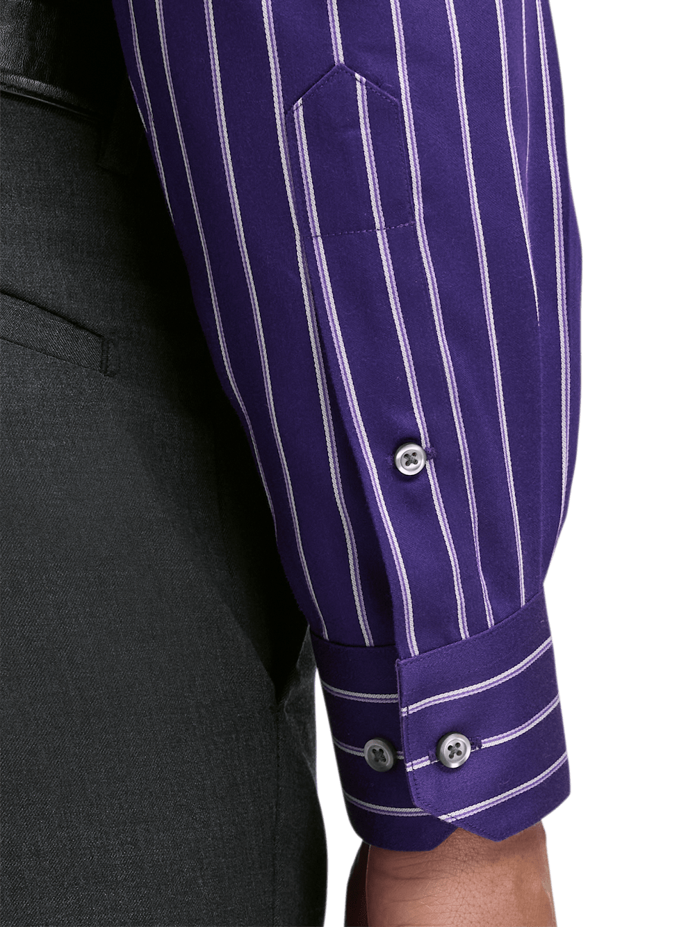 Alternate Image of Non-iron Cotton Stripe Dress Shirt With Contrast Trim-3