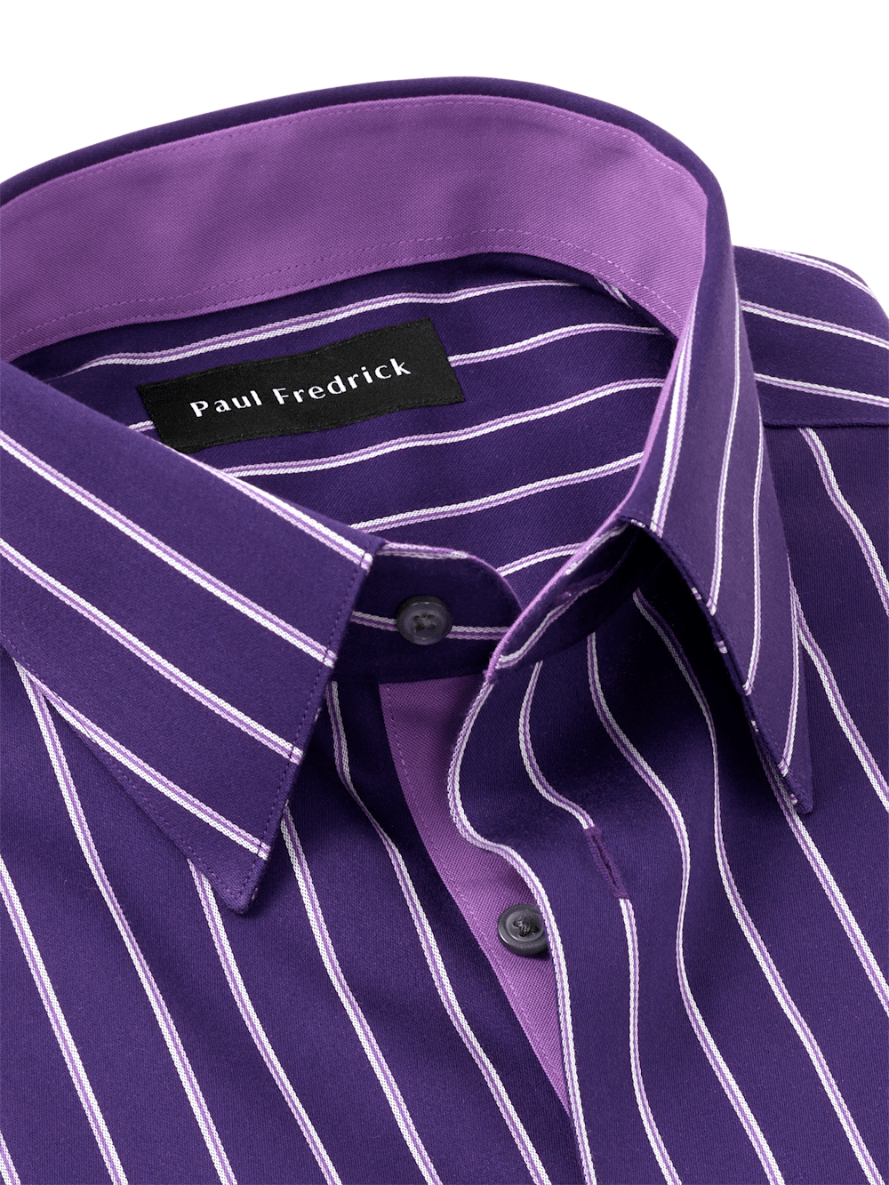 Alternate Image of Non-iron Cotton Stripe Dress Shirt With Contrast Trim-6