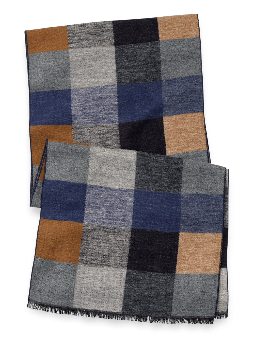 Product Image of Buffalo Check Brushed Silk Scarf-Blue Multi