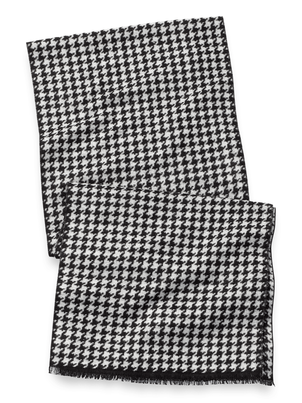 Product Image of Houndstooth Brushed Silk Scarf-Black/White
