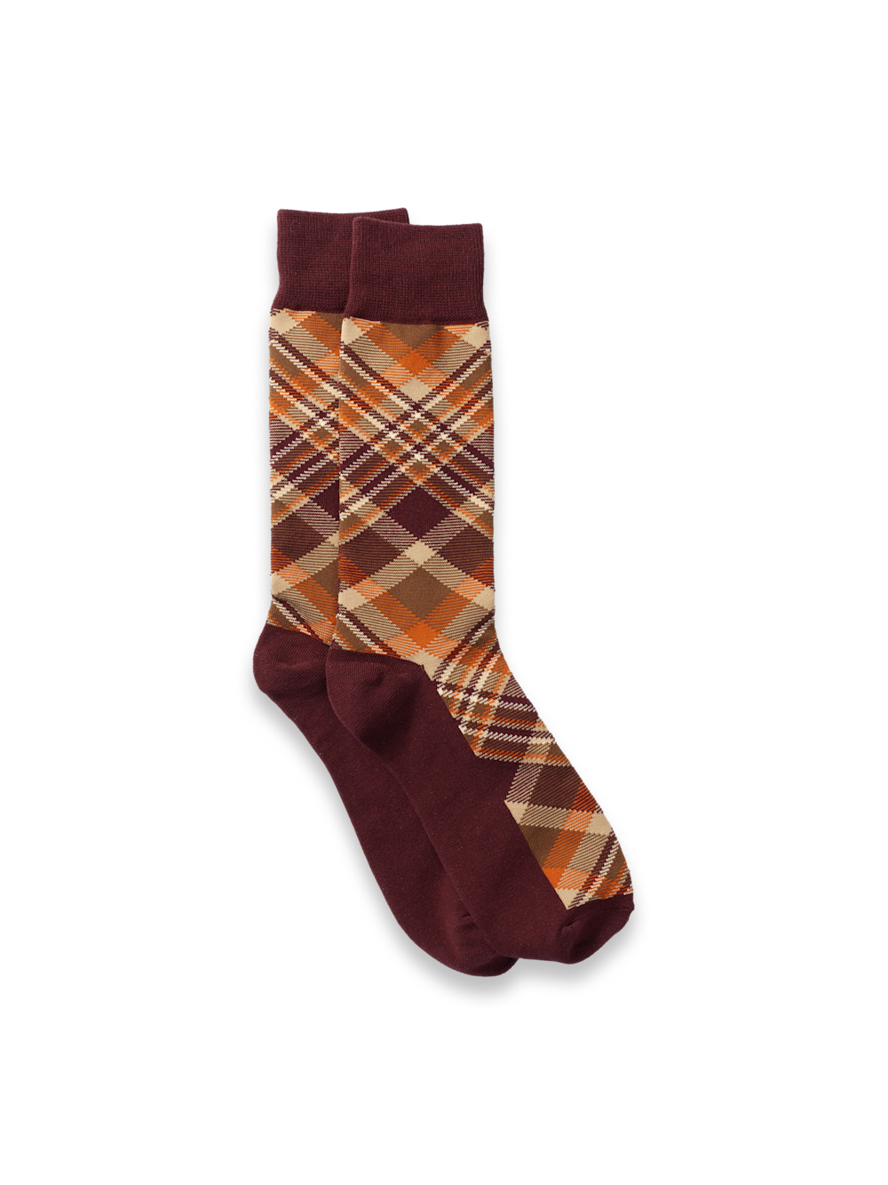 Product Image of Plaid Cotton Blend Sock-Brown