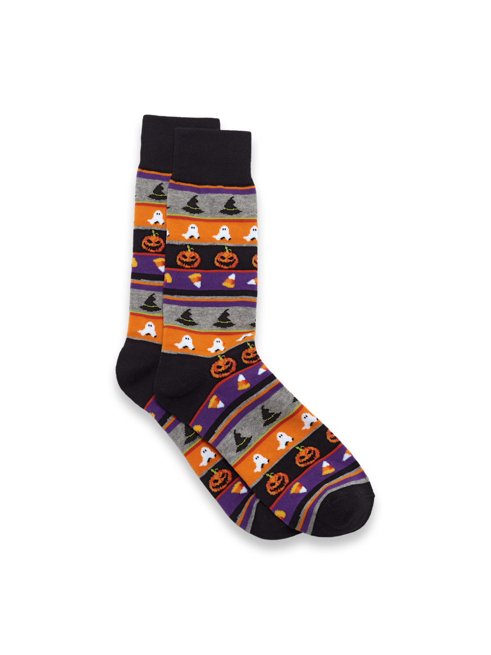 Product Image of Halloween Motif Cotton Blend Sock-Black Multi