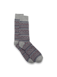 Geometric Cotton Blend Sock - Grey Multi
